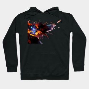 Blue Horned Demon Right Wing Hoodie